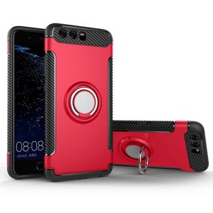 For Huawei P10 Plus Magnetic 360 Degree Rotation Ring Armor Protective Case(Red)