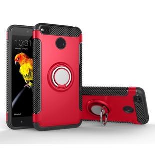 For Xiaomi  Redmi 4X Magnetic 360 Degree Rotation Ring Armor Protective Case(Red)