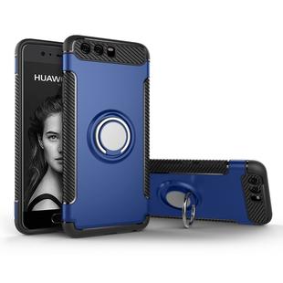 For Huawei P10 Magnetic 360 Degree Rotation Ring Armor Protective Case(Blue)