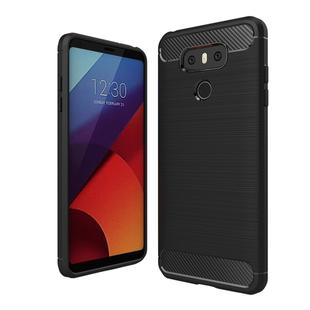 For LG G6 Brushed Carbon Fiber Texture Shockproof TPU Protective Cover Case(Black)