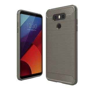 For LG G6 Brushed Carbon Fiber Texture Shockproof TPU Protective Cover Case (Grey)