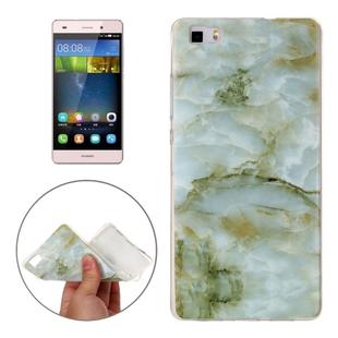 For Huawei P8 Lite Green Marbling Pattern Soft TPU Protective Back Cover Case