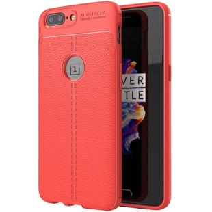 For OnePlus 5 Litchi Texture TPU Protective Back Cover Case (Red)