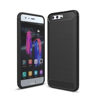 For Huawei  Honor 9 Brushed Texture Carbon Fiber Shockproof TPU Rugged Armor Protective Case (Black)