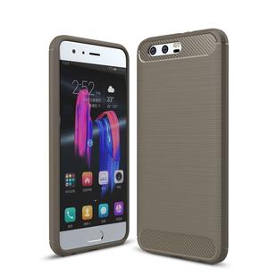 For Huawei  Honor 9 Brushed Texture Carbon Fiber Shockproof TPU Rugged Armor Protective Case (Grey)