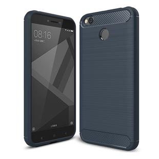 For Xiaomi  Redmi 4X  Brushed Carbon Fiber Texture Shockproof TPU Protective Cover Case (Dark Blue)