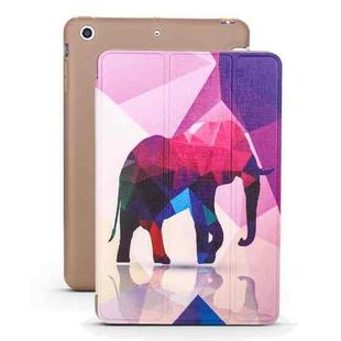 Elephant Pattern Horizontal Flip PU Leather Case for iPad mini 3 / 2 / 1, with Three-folding Holder & Honeycomb TPU Cover