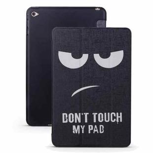 Angry Expression Pattern Horizontal Flip PU Leather Case for iPad mini 4, with Three-folding Holder & Honeycomb TPU Cover