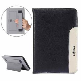 LOUIS for iPad mini 4 / mini 3 / mini 2 / mini Protective Leather Case with Holder & Card Slots & Hand Strap(Black)