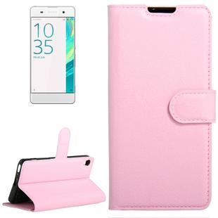 Litchi Texture Horizontal Flip Leather Case with Holder & Card Slots & Wallet for Sony Xperia XA(Pink)