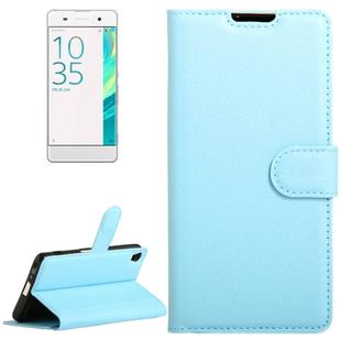 Litchi Texture Horizontal Flip Leather Case with Holder & Card Slots & Wallet for Sony Xperia XA(Blue)