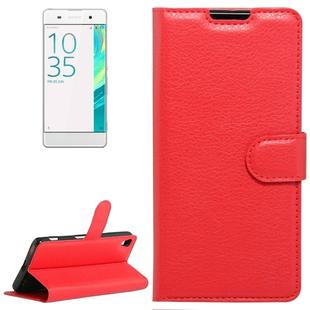 Litchi Texture Horizontal Flip Leather Case with Holder & Card Slots & Wallet for Sony Xperia XA(Red)