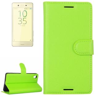 Litchi Texture Horizontal Flip Leather Case with Holder & Card Slots & Wallet for Sony Xperia X Performance(Green)