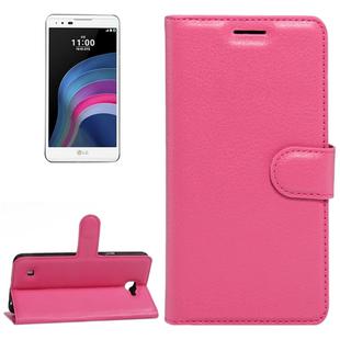 For LG X5 Litchi Texture Horizontal Flip Leather Case with Holder & Card Slots & Wallet(Magenta)