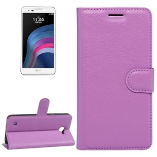 For LG X5 Litchi Texture Horizontal Flip Leather Case with Holder & Card Slots & Wallet(Purple)