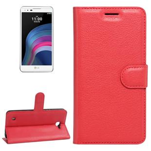For LG X5 Litchi Texture Horizontal Flip Leather Case with Holder & Card Slots & Wallet(Red)