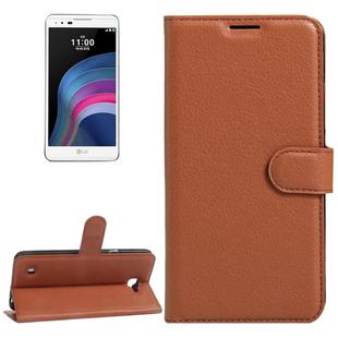 For LG X5 Litchi Texture Horizontal Flip Leather Case with Holder & Card Slots & Wallet(Brown)