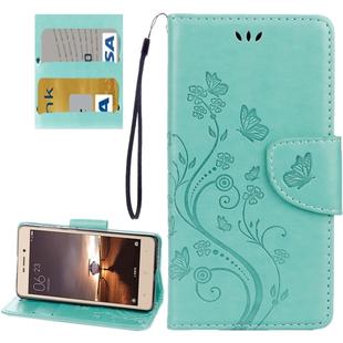 For Xiaomi  Redmi 3 Pro / 3s Butterflies Love Flowers Embossing Horizontal Flip Leather Case with Holder & Card Slots & Wallet & Lanyard(Green)