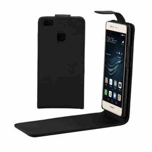 For Huawei  P9 Lite Plain Texture Vertical Flip Leather Case with Magnetic Buckle(Black)