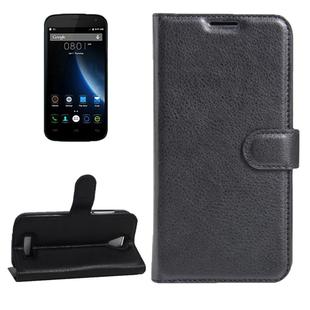 For DOOGEE X3 Litchi Texture Horizontal Flip Leather Case with Magnetic Buckle & Holder & Card Slots & Wallet(Black)