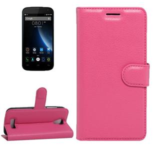 For DOOGEE X3 Litchi Texture Horizontal Flip Leather Case with Magnetic Buckle & Holder & Card Slots & Wallet(Magenta)