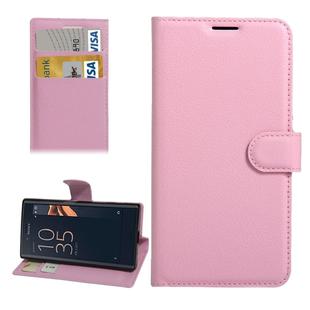 For Sony Xperia X Compact Texture Horizontal Flip Leather Case with Holder & Card Slots & Wallet(Pink)