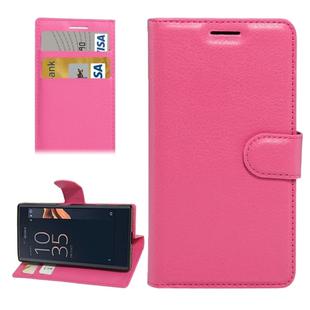For Sony Xperia X Compact Texture Horizontal Flip Leather Case with Holder & Card Slots & Wallet(Magenta)