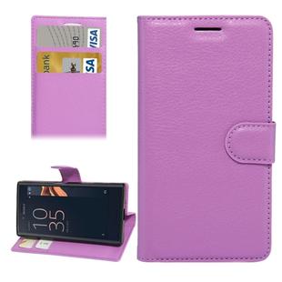 For Sony Xperia X Compact Texture Horizontal Flip Leather Case with Holder & Card Slots & Wallet(Purple)