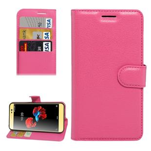 For ZTE A910 Litchi Texture Horizontal Flip PU Leather Case with Holder & Card Slots & Wallet(Magenta)