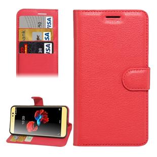 For ZTE A910 Litchi Texture Horizontal Flip PU Leather Case with Holder & Card Slots & Wallet(Red)