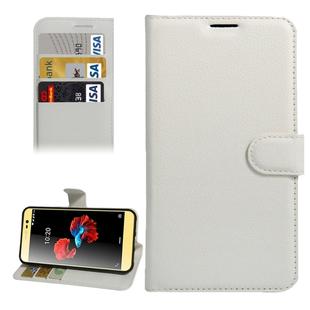 For ZTE A910 Litchi Texture Horizontal Flip PU Leather Case with Holder & Card Slots & Wallet(White)