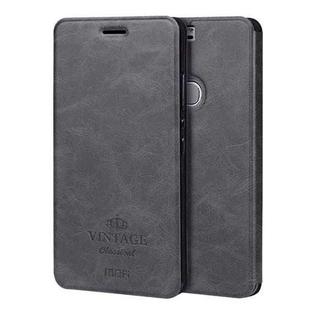 MOFI for  VINTAGE Huawei Honor V8 Crazy Horse Texture Horizontal Flip Leather Case with Card Slot & Holder(Black)