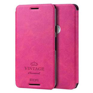 MOFI VINTAGE for Google Nexus 6P Crazy Horse Texture Horizontal Flip Leather Case with Card Slot & Holder(Magenta)