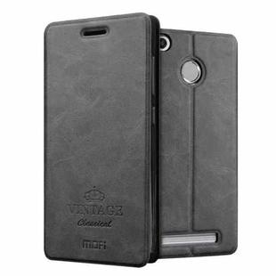 MOFI for  VINTAGE Xiaomi Redmi 3X Crazy Horse Texture Horizontal Flip Leather Case with Card Slot & Holder(Black)