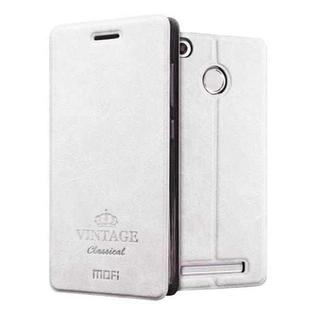 MOFI for  VINTAGE Xiaomi Redmi 3X Crazy Horse Texture Horizontal Flip Leather Case with Card Slot & Holder(White)