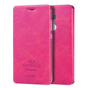 MOFI for  VINTAGE Xiaomi Redmi Note 4 Crazy Horse Texture Horizontal Flip Leather Case with Card Slot & Holder & Sleep / Wake-up Function(Magenta)