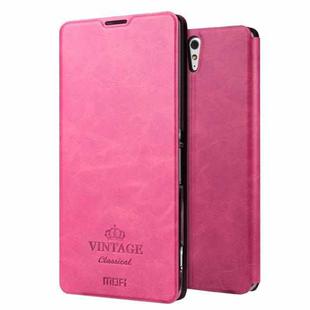 MOFI VINTAGE for Sony Xperia C5 Ultra Crazy Horse Texture Horizontal Flip Leather Case with Card Slot & Holder(Magenta)
