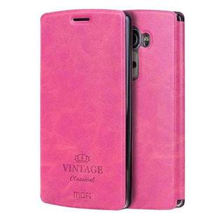 MOFI VINTAGE for LG G4 Crazy Horse Texture Horizontal Flip Leather Case with Card Slot & Holder(Magenta)