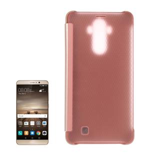 For Huawei  Mate 9 Transparent Horizontal Flip Leather Case with Sleep / Wake-up Function(Rose Gold)