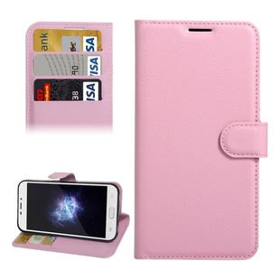 For DOOGEE X9 Litchi Texture Horizontal Flip Leather Case with Holder & Card Slots & Wallet (Pink)