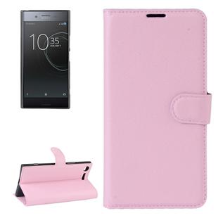 For Sony Xperia XZ Premium Litchi Texture Horizontal Flip Leather Case with Holder & Card Slots & Wallet(Pink)