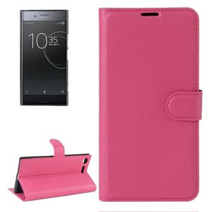 For Sony Xperia XZ Premium Litchi Texture Horizontal Flip Leather Case with Holder & Card Slots & Wallet(Magenta)