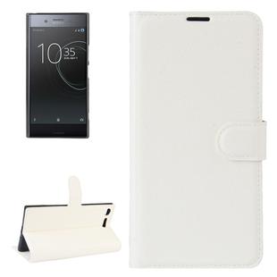 For Sony Xperia XZ Premium Litchi Texture Horizontal Flip Leather Case with Holder & Card Slots & Wallet(White)