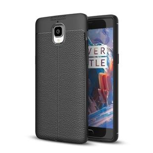 For OnePlus  3 / 3T Litchi Texture TPU Protective Case(Black)