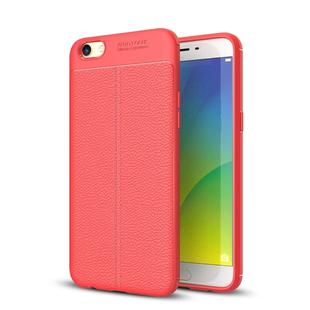For OPPO  R9s Plus Litchi Texture TPU Protective Case(Red)