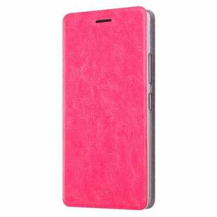 MOFI for Lenovo K6 Note Crazy Horse Texture Horizontal Flip Leather Case with Holder(Magenta)