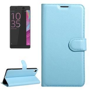 For Sony Xperia XA Ultra Litchi Texture Horizontal Flip Leather Case with Magnetic Buckle & Holder & Card Slots & Wallet(Blue)