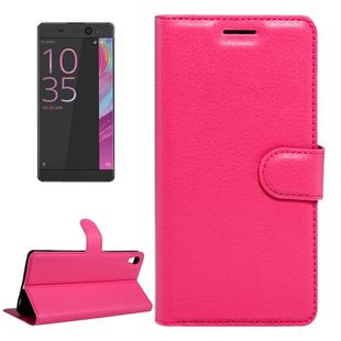 For Sony Xperia XA Ultra Litchi Texture Horizontal Flip Leather Case with Magnetic Buckle & Holder & Card Slots & Wallet(Magenta)