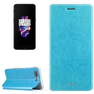 MOFI for OnePlus 5 Crazy Horse Texture Horizontal Flip Leather Case with Holder (Blue)