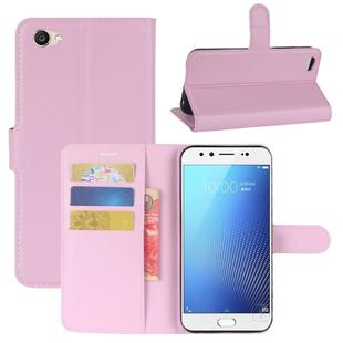 For Vivo  X9s Litchi Texture Horizontal Flip Leather Case with Holder & Card Slots & Wallet (Pink)